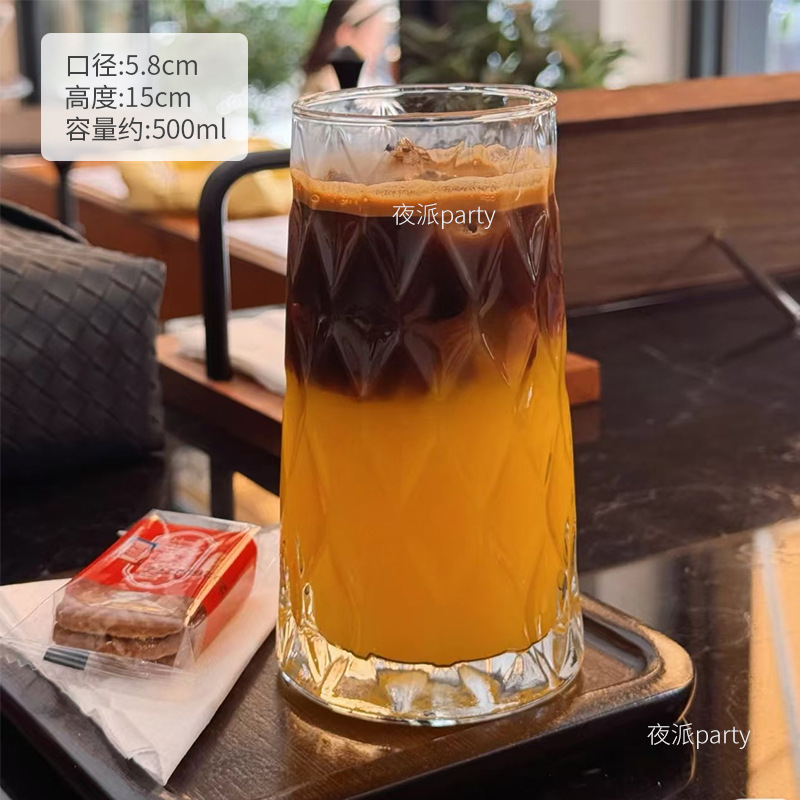 インスタイルインターネットセレブジュースカップガラスミルクティーカップドリンクカップドリンクカップカクテルカップフルーツティーカップ|undefined