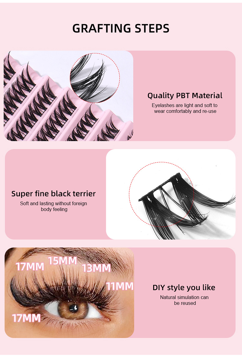 New  single cluster natural large capacity eyelashes, segmented hair, daily DIY grafting eyelashes_voghion.com