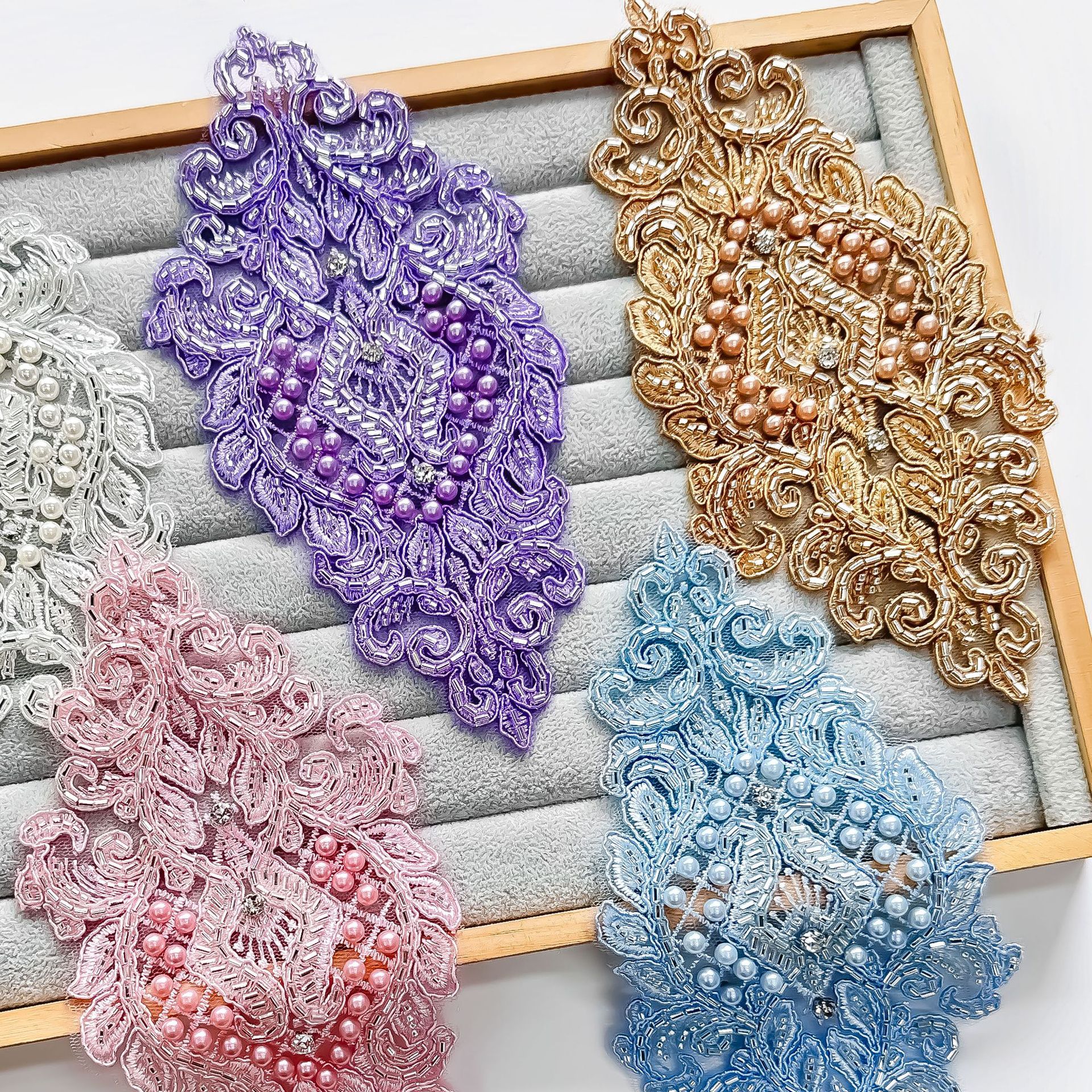 Nuevo estilo nacional multicolor diamante cuentas de clavos bordados didiy vestido de boda vestido de ropa de ropa de ropa accesorios de ropa