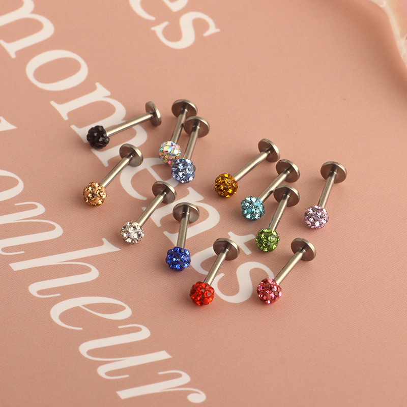 16G labret stud size and finish detail