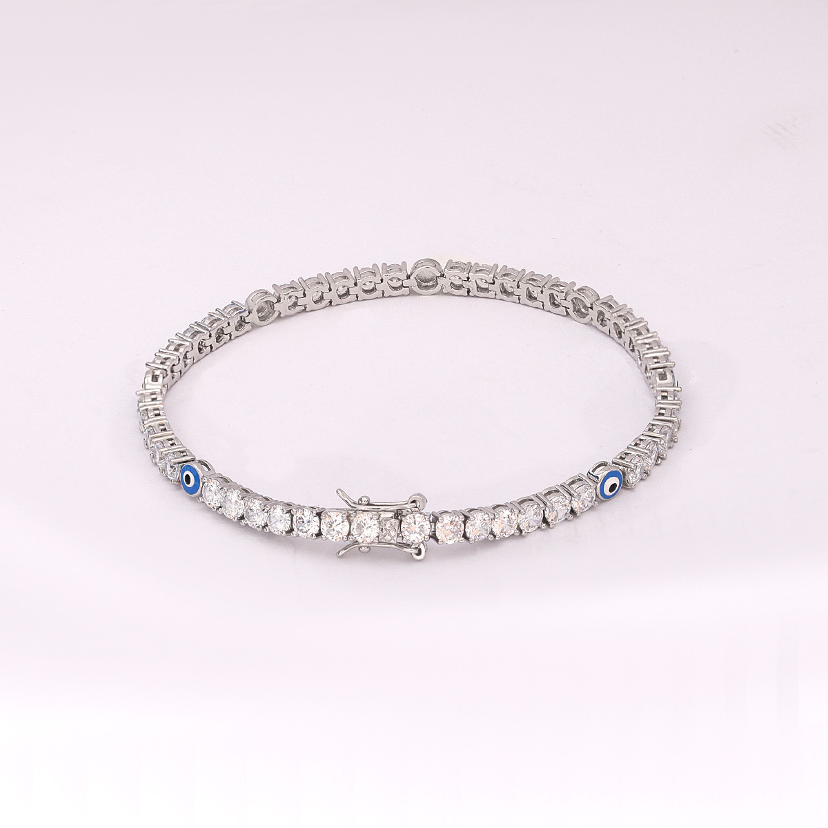 Daily Occasion Copper Material Devil'S Eye Pattern Women'S Gender Plating, Inlay Design Shiny Devil's Eye Copper Plating Inlay Zircon Tennis Bracelet