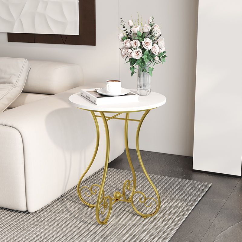 European-Style Wrought Iron Small Coffee Table for Living Room Sofa Side Table, Casual and Simple Balcony Internet Celebrity Live Broadcast Room Ins Small Round Table