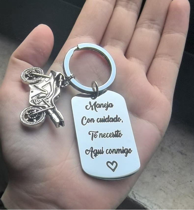 21g Weight Streetwear Letter Motorcycle 201 Stainless Steel Unisex Unisex Keychain