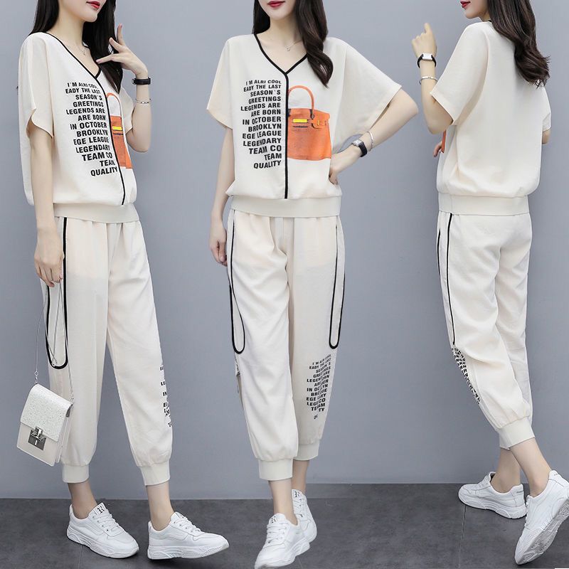 Sports and Leisure Suit for Women Summer 2025 New Trendy Elegant Age-Reducing Fashionable Two-Piece Set for Small People