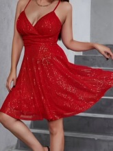 O 38971 Sequin Strap Dress ��Ƭ��������ȹ ŷ���羳����ѷ