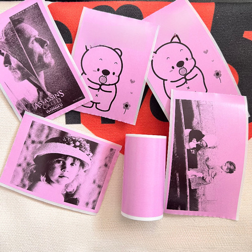 Meow Machine Printing Paper Color 57X30 Self-Adhesive Sticker Paper Error Machine Adhesive Color Photo Paper Label Paper