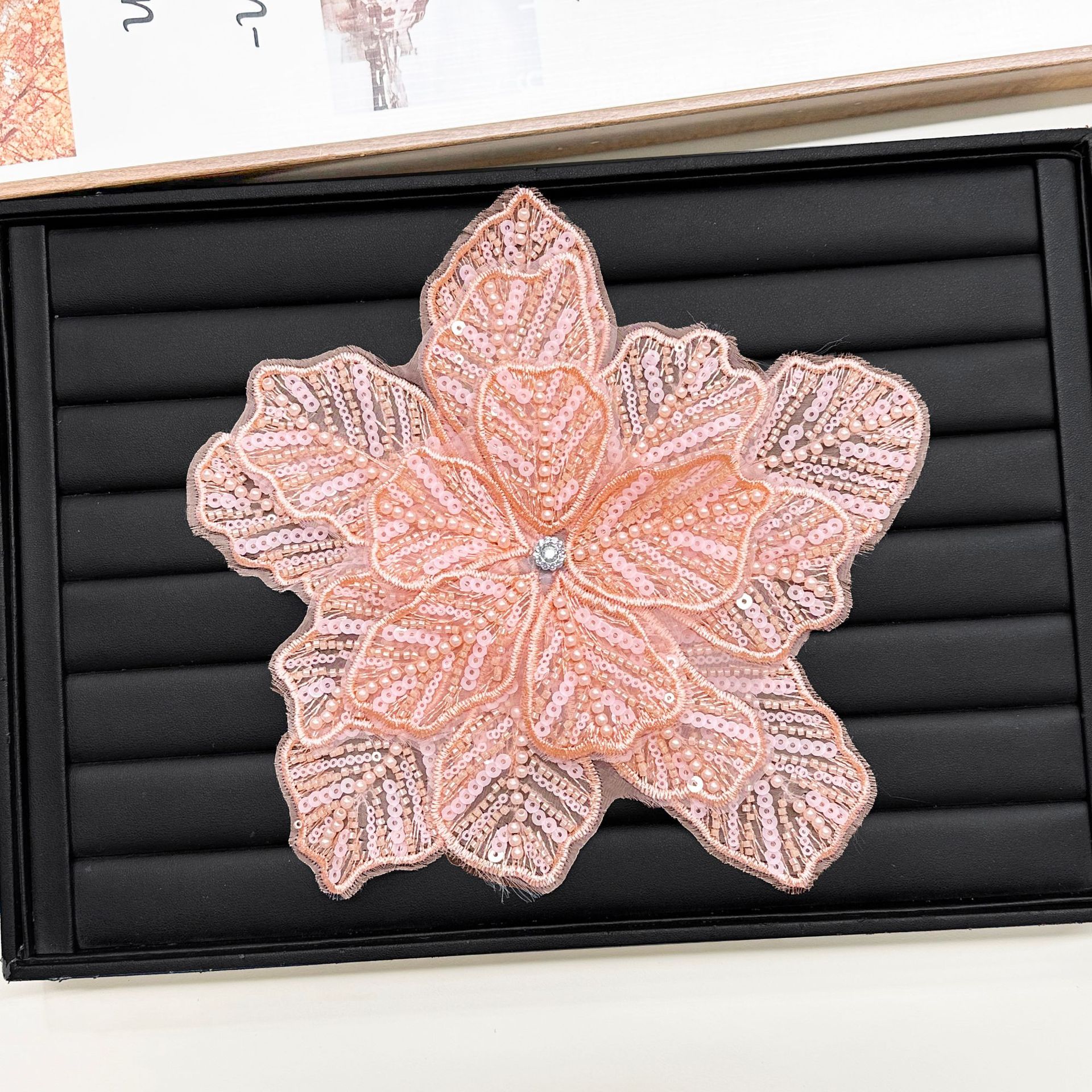 Pegatinas decorativas tridimensionales de flores con lentejuelas multicolor, materiales brillantes, ropa, zapatos, sombreros, accesorios para el cabello, accesorios de decoración hechos a mano DIY