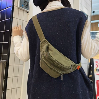 日系斜挎包女2023新款水洗帆布包包女纯色简约单肩包文艺休闲胸包