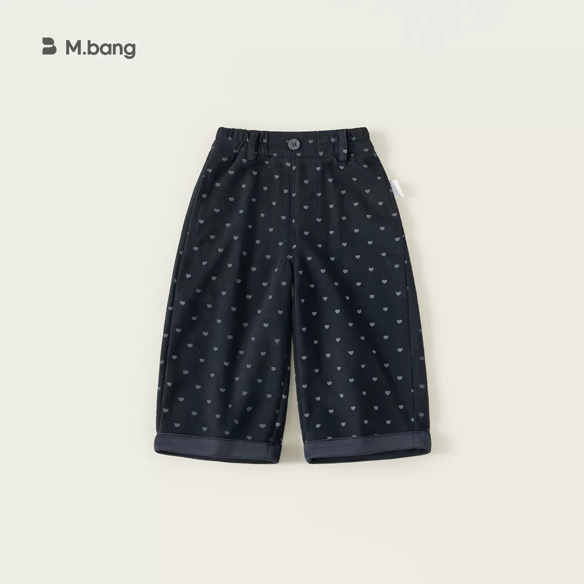 宥宝童装百搭秋装女孩子长裤爱心波点休闲裤儿童直筒裤女童裤子