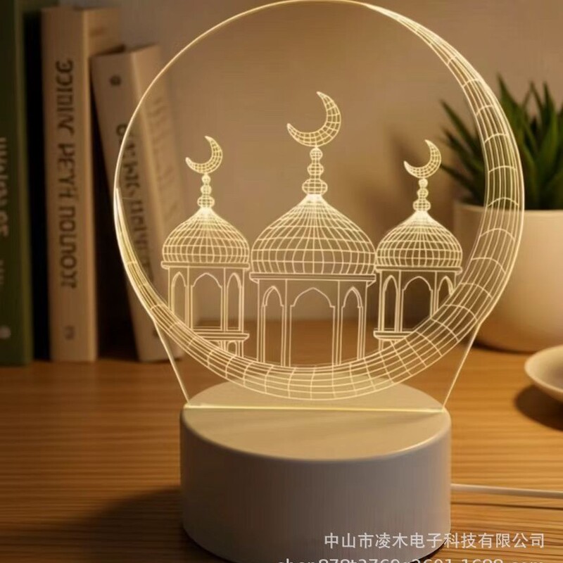 Cross-Border Arabic 3D Night Light for Children, Creative Atmosphere Table Lamp for Bedroom, Middle Eastern Style Gift Lamp Wholesale