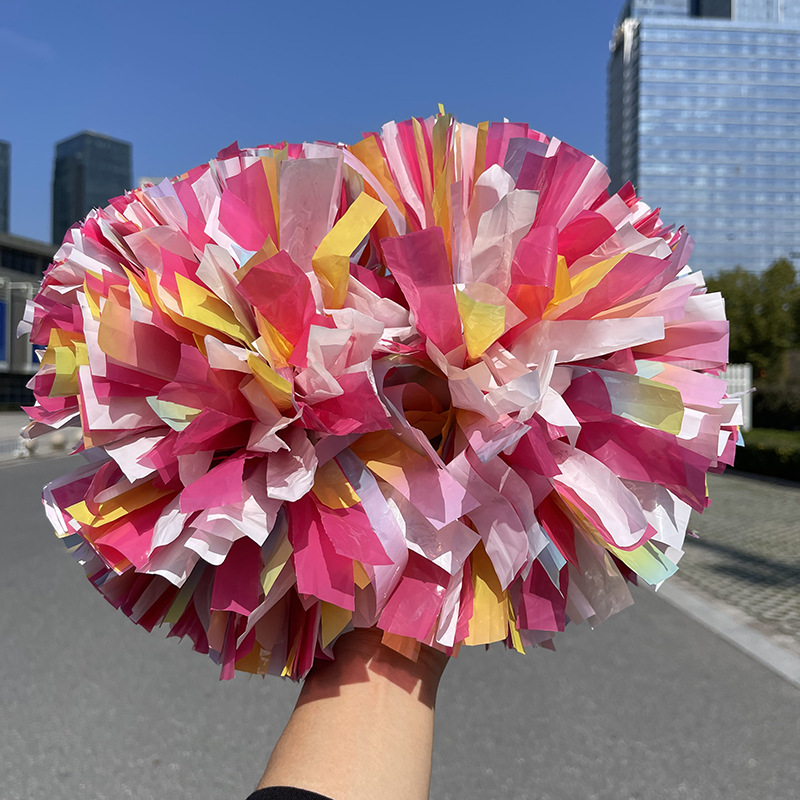 Láser brillante competencia profesional manejar porristas danza Bola de flores de mano deportes coloridos apoyos de pelota