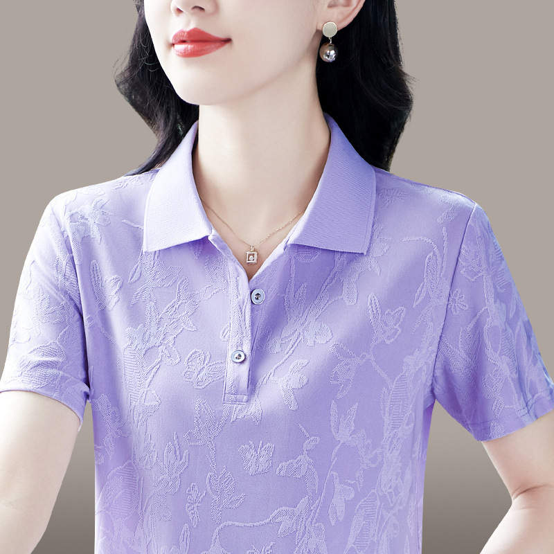 2025 Mint Green Refreshing Mom Short-Sleeved T-Shirt Women's Summer New Hong Kong Style Sports Polo Shirt Women's Loose Version Trendy 2025 Mint Green Refreshing Mom Short-Sleeved T-Shirt Women's Summer New Hong Kong Style Sports Polo Shirt Women's Loose Version Trendy