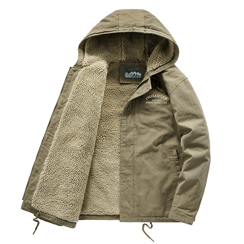 Velvet keep warm jacket with hood