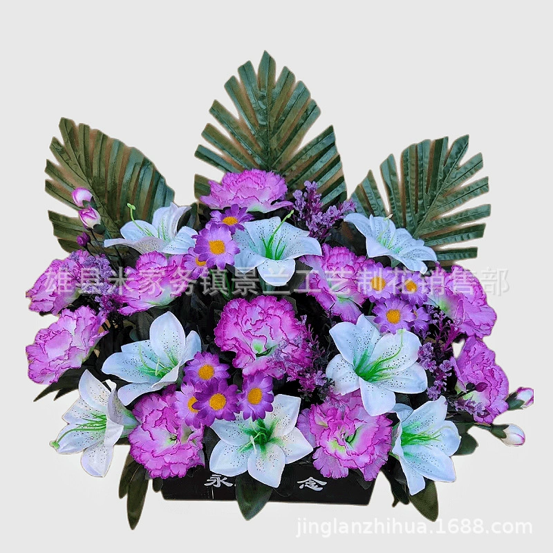 Calla lily bonsai Qingming Festival sacrificial supplies Bedding funeral supplies Crystal coffin wholesale cremation blanket