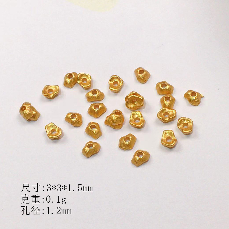 S925 Silver Plated Gold Torus Loose Bead Spacer Semi-finished DIY Jewelry Crystal Jewelry Bracelet Necklace Accessories