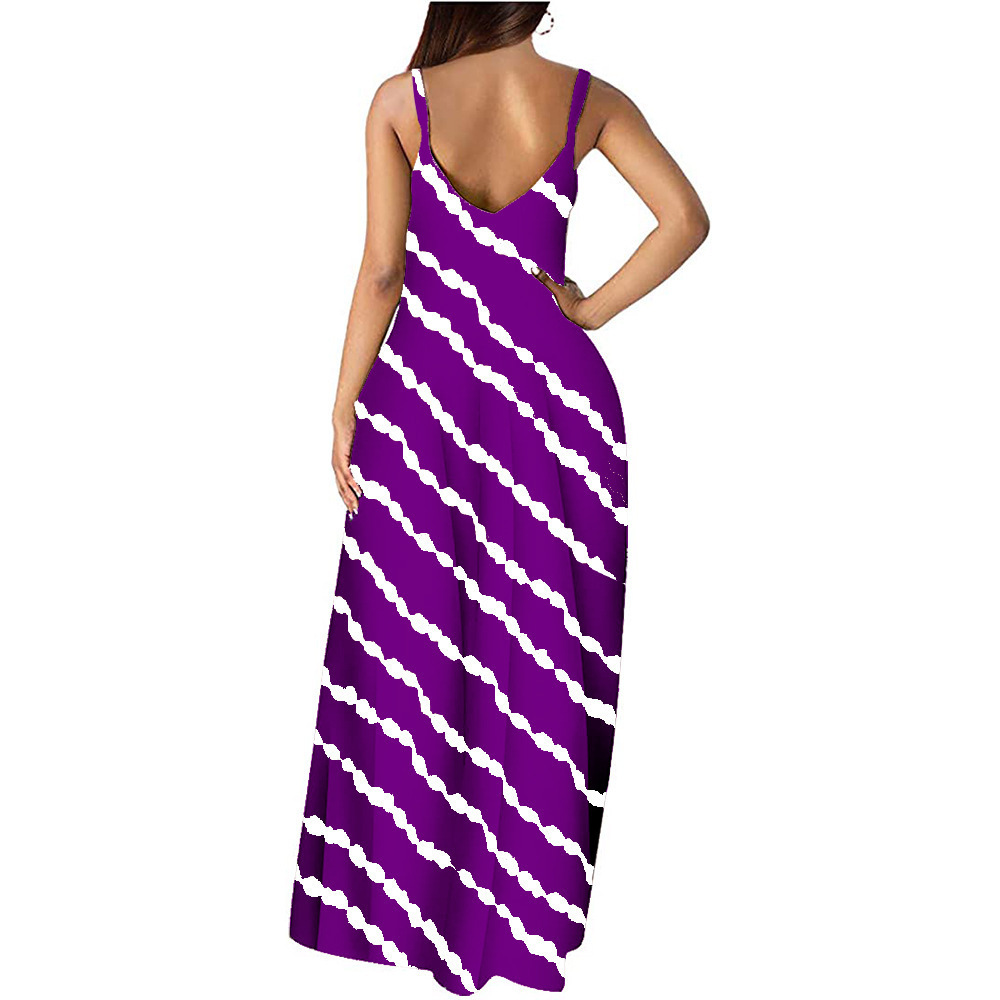 tie-dye gradient diagonal stripe deep V sling dress NSBTY62671