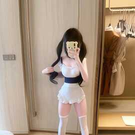 可爱超萌甜美女仆套装俏皮感日系减龄纯欲风拼接围裙cos服小萝莉