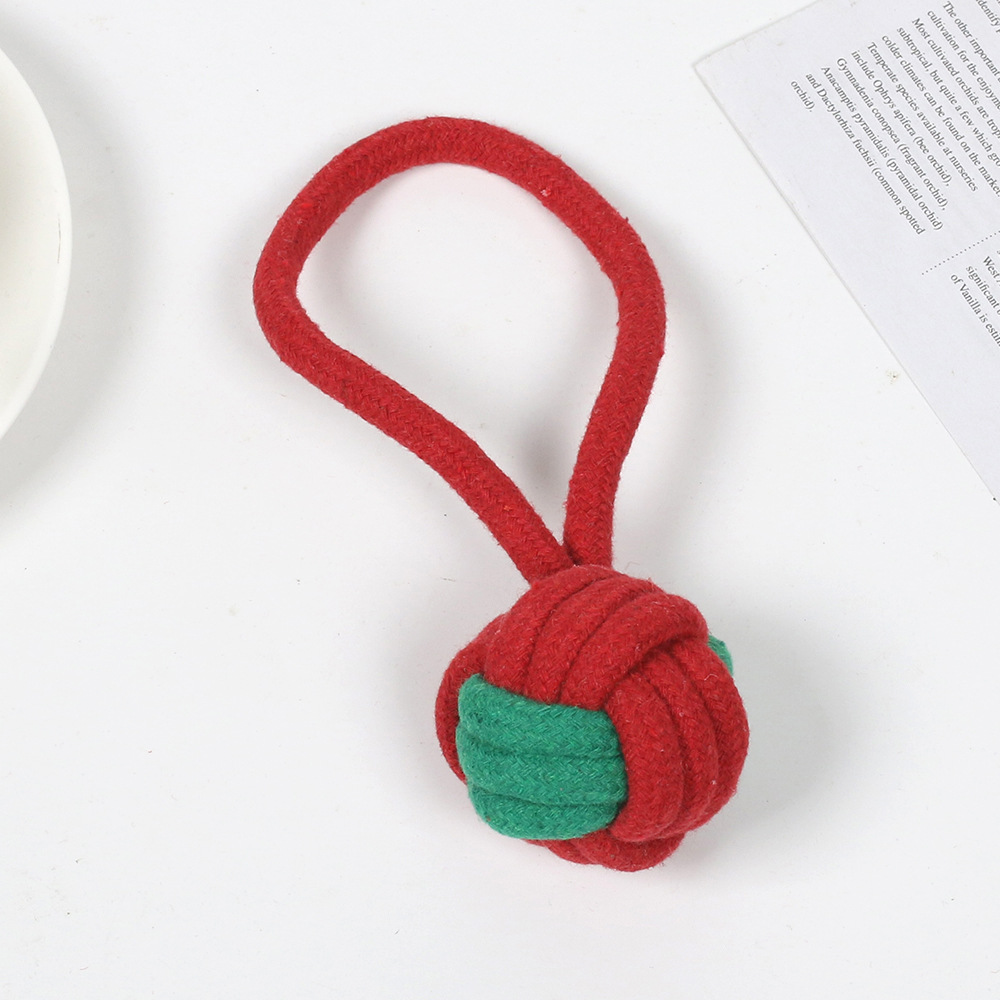 Juguetes populares para mascotas de Amazon, juego de regalo navideño con nudos para mascotas, juguete para perros de cuerda de algodón para masticar, fabricante de juguetes para perros