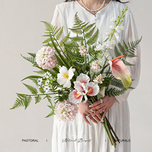 法式高端仿真花假花摆件家居轻奢高级感逼真仿生花束摆设手捧花