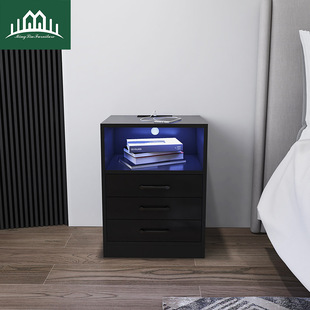 New simple bedside table very simple wind bedside cabinet large capacity storage cabinet with lamp drawer cabinet wholesale