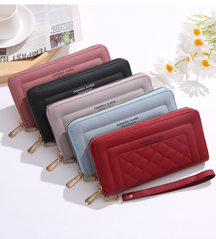 103g Weight pu Lining Material Side Zipper Closure Type Long Wallets Bags Type 1 Piece Quantity Holiday, Banquet, Selfie Occasion pu Material Contrast Binding Function Solid Color Pattern All Seasons Season Women's Gender Sweet Style Square Shape Women's Solid Color Pu Side Zipper Wallets 3