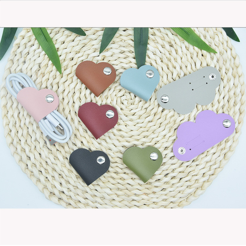 Cross-Border Exclusive Supply of In-Stock Items: Love-Shaped Cable Organizer, Data Cable Hub, Power Cable, Earphone Leather Storage Strap Cross-Border Exclusive Supply of In-Stock Items: Love-Shaped Cable Organizer, Data Cable Hub, Power Cable, Earphone Leather Storage Strap