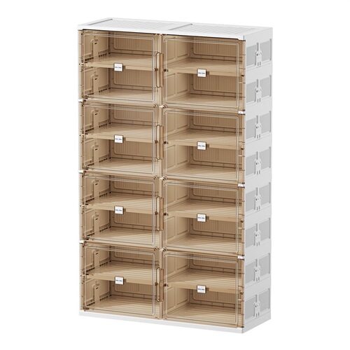 Jeko shoe cabinet integrated cabinet, foldable, no assembly required, transparent shoe box plastic foldable storage cabinet, long boots, AJ trendy shoe rack
