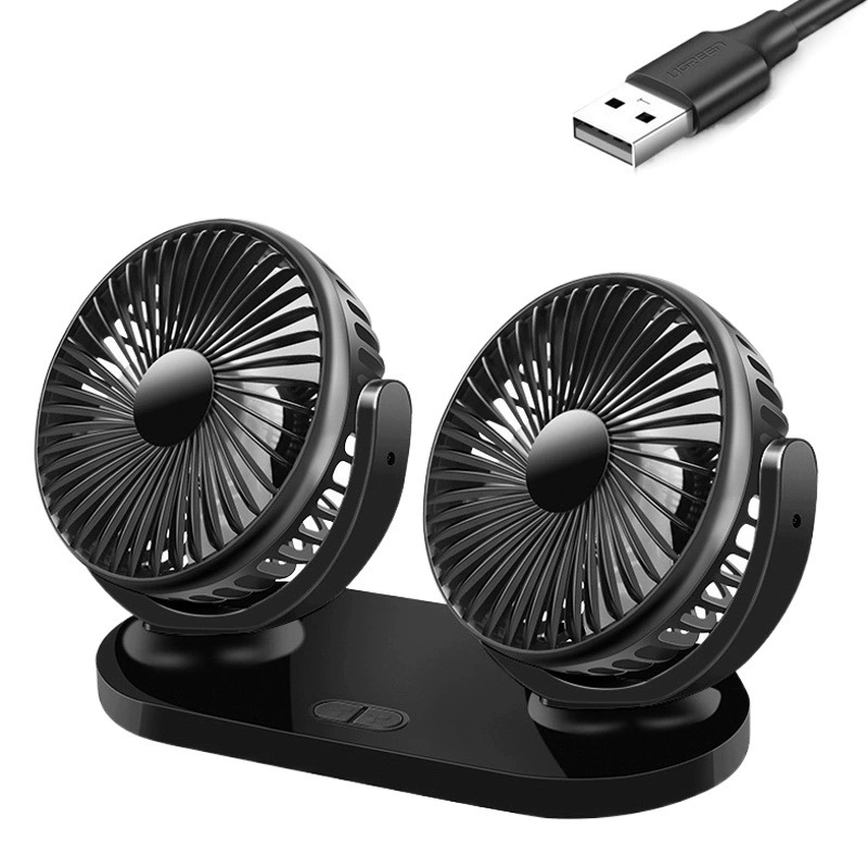 Автомобильный вентилятор 24 В Грузовик 12 В Холодильный USB Автомобильный Электрический вентилятор без звука Сверхсильный ветер Двуглавый вентилятор