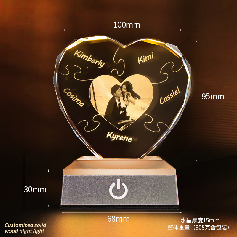 Nuevos productos transfronterizos, regalos de fotos de cristal creativos, personajes de mascotas personalizados, recuerdos, lámparas de cristal, decoración de escritorio