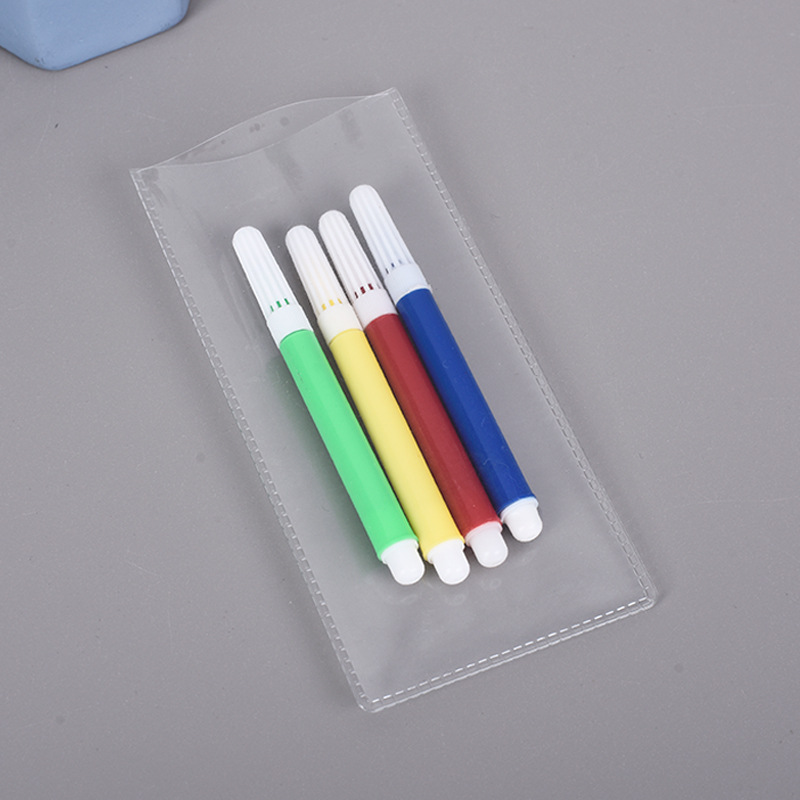 Fábrica en stock al por mayor PVC de bolsillo abierto joyería hardware papelería juguete bolsa de embalaje pvc transparente bolsa de embalaje abierto