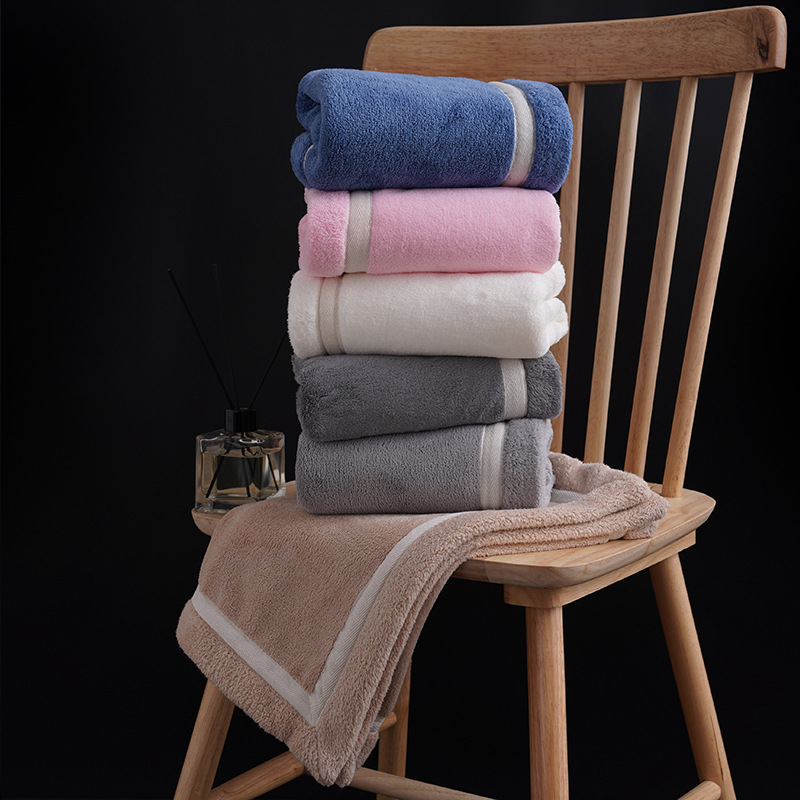 Soft coral quick dry bath towel