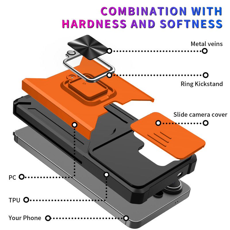 Suitable for Samsung S26 Ultra, with a sliding window design for card insertion, and also compatible with S22 Ultra, featuring a ring stand and A17 anti-drop protective case