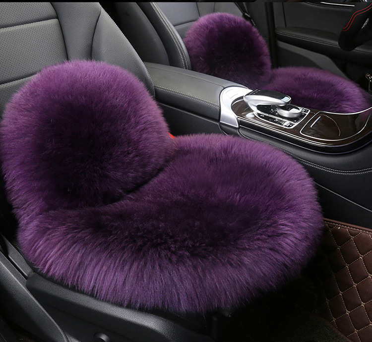 Car Winter Cushion Plush Cushion Three-piece Set Thickened Warm Fur Non-slip Integrated General Motors Cushion