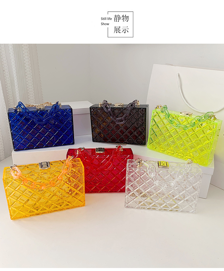 Fashion Acrylic Chain Messenger Transparent Box Bag display picture 1