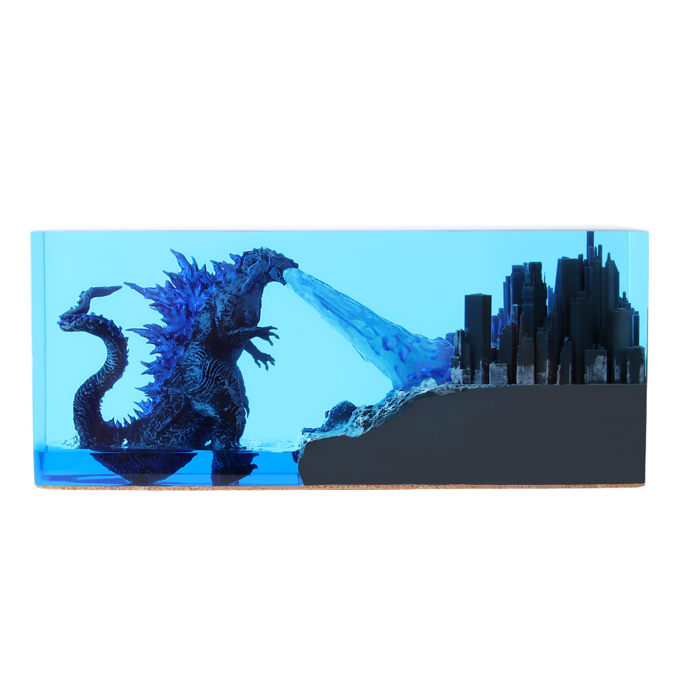  Creative Godzilla City Wars Series Children Gifts Night Light Ornaments Epoxy Resin Crafts