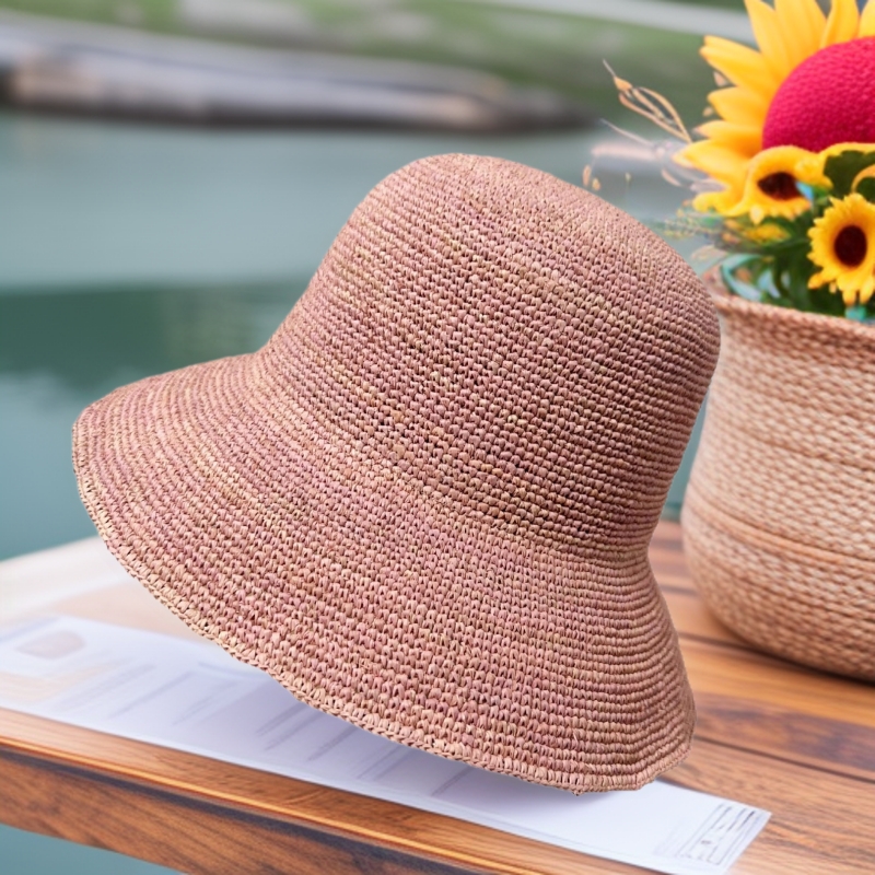 Dames raffia zonnehoed met brede rand voor strand en vakantie_voghion.com