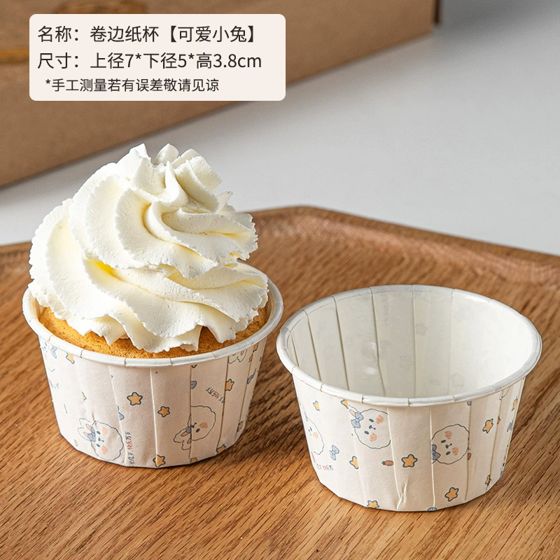 Печатные силиконовые формочки MeiDi Christmas Cupcake Cartoon Rolled-Edge Muffin Cups, термостойкие бумажные формочки для выпечки, упаковка 50
