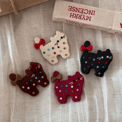 Детская заколка для волос, шпильки для волос с бантиком, аксессуар для волос, хвостик, в цветочек