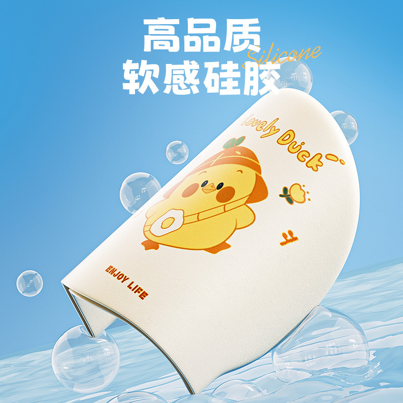 Quanqi 水泳キャップ子供用シリコン水泳キャップ男の子と女の子のためのロングヘア防水耳保護かわいい水泳キャップ水泳卸売|undefined
