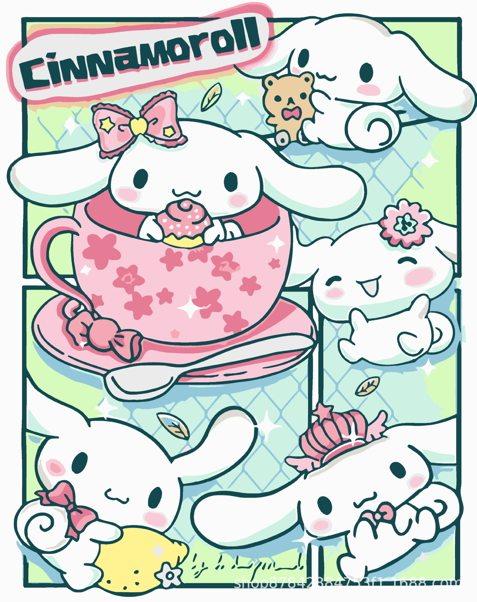 Pintura al óleo digital bricolaje al por mayor hecho a mano relleno de color curación descompresión popular para niños flor nieve montaña decorativa pintura de paisaje