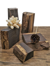 废木板朽木木创意黑檀木废料异底座造景风化个性