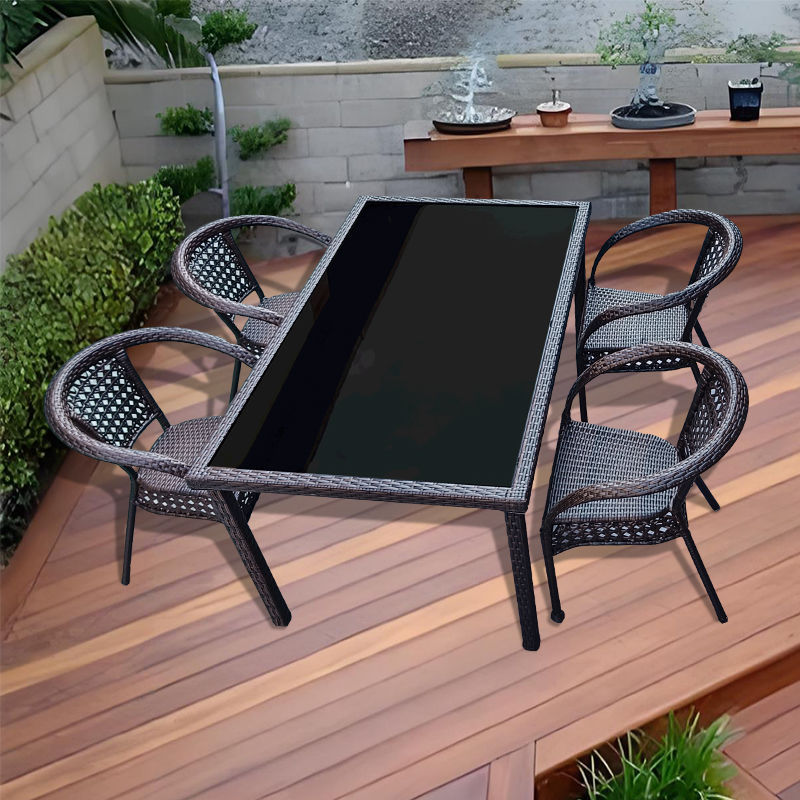 의자 4개 + 150*90 직선 다리 긴 테이블(쿠션 포함)