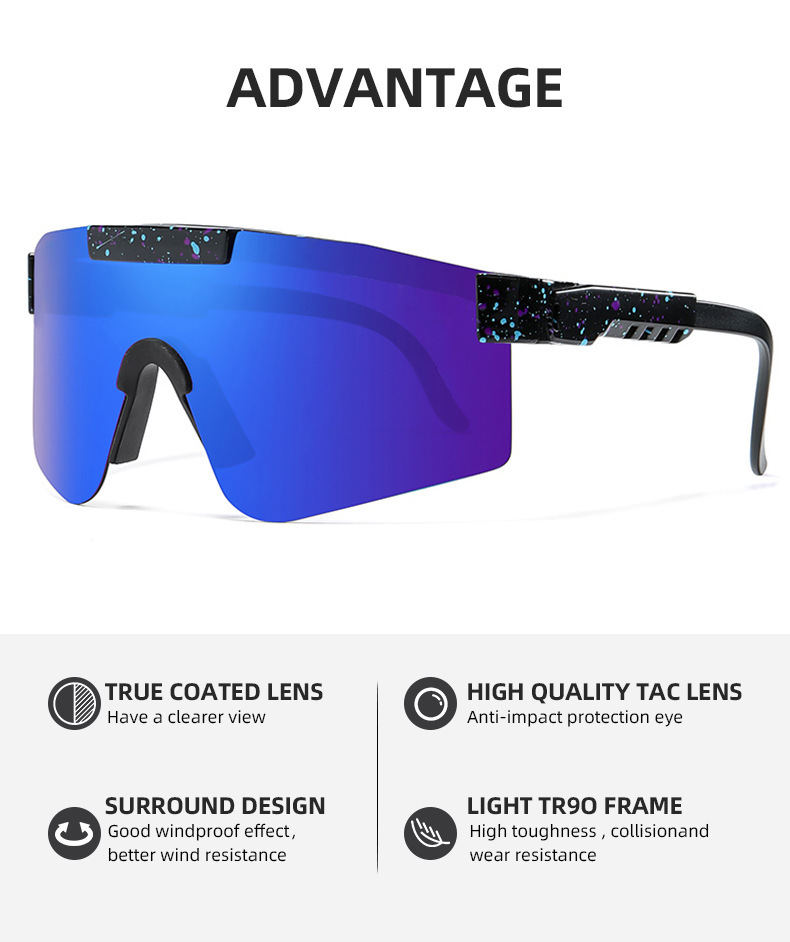 Casual Gradient Color PC UV400 Protection Biker Frameless Sports frame Sunglasses display picture 5