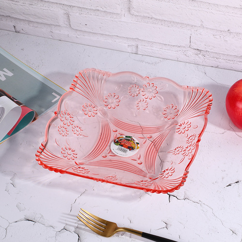 Creative wavy lace geometric flower relief decoration fashionable home decoration fruit snack storage fruit plate