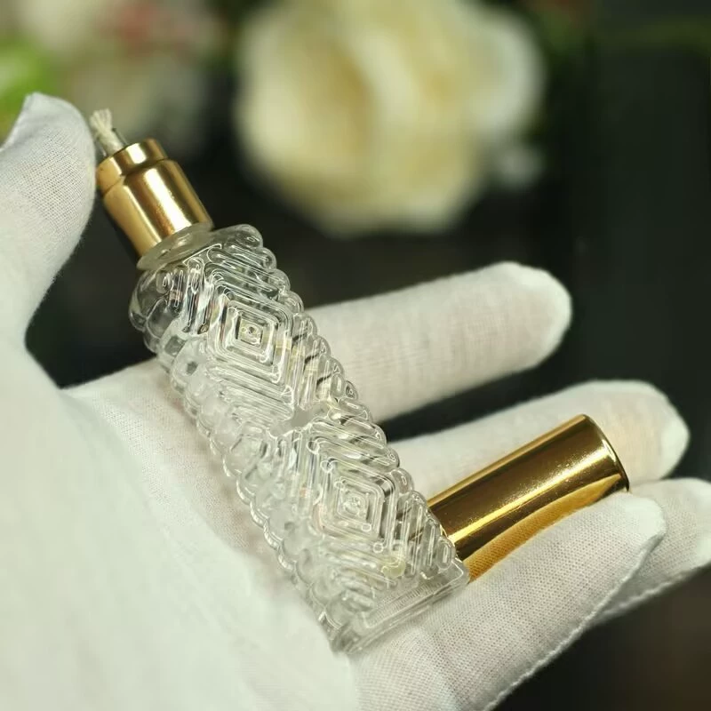 10 мл маленькая прозрачная цветная стеклянная бутылка ручной работы для спиртовой лампы, пустая бутылка с фитилем