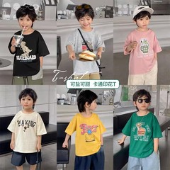 Kids' Boys' Printed Short-Sleeved T-Shirt Summer Style Infant Children's Clothing Baby Toddler Tops Fashion Thin X4274