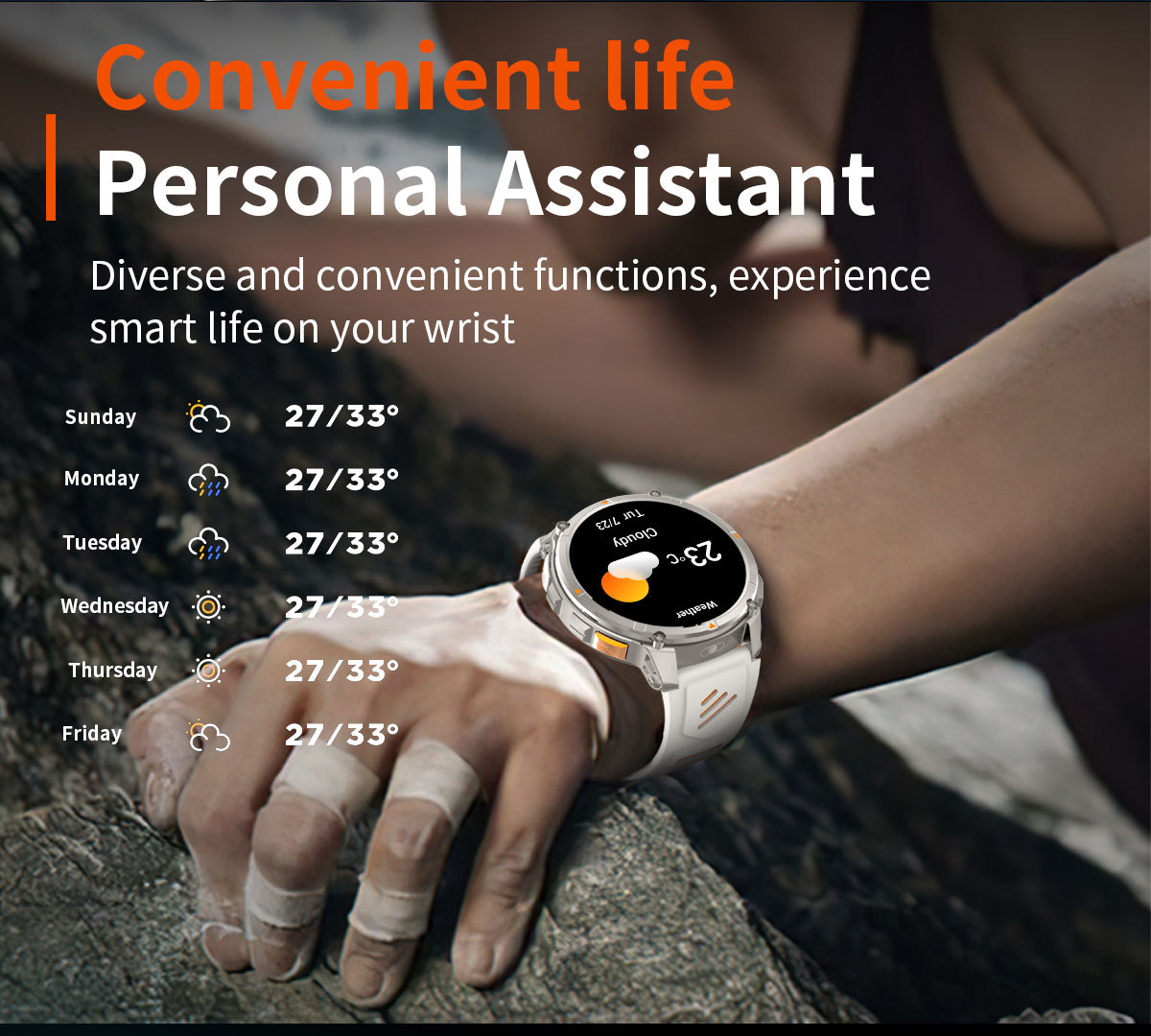Smartwatch For Outdoor Sports With Calling Compass And Flashlight_voghion.com
