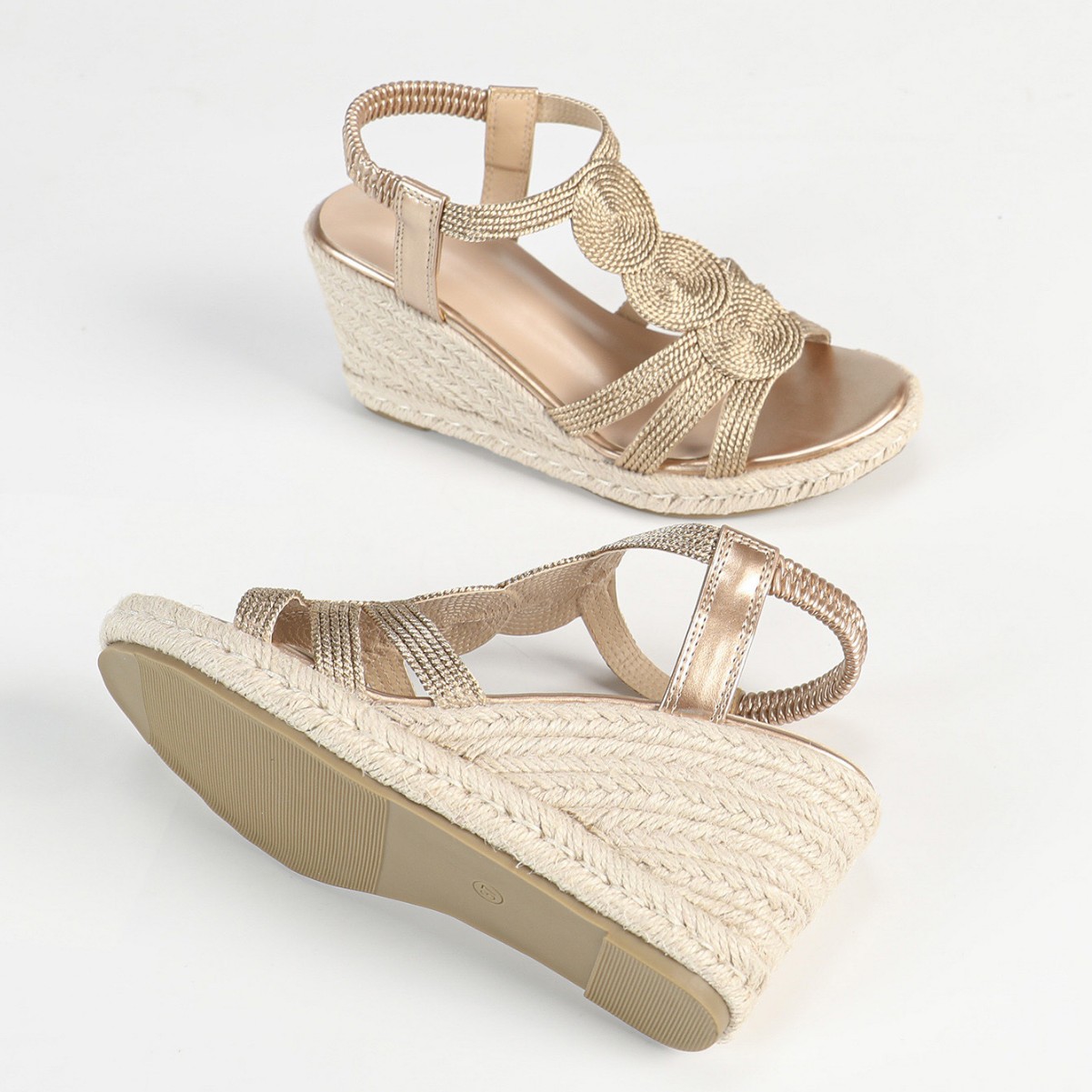 2025 New Women's Sandals Thick Sole Wedge Grass Weave Waterproof Platform Summer Roman Style Elegant Thin Strap Buckle_voghion.com