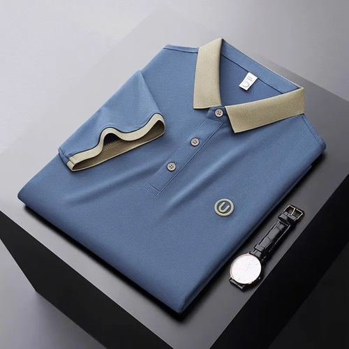 Original brand summer new embroidered polo shirt for men, thin version, business fashion loose men's short-sleeved T-shirt