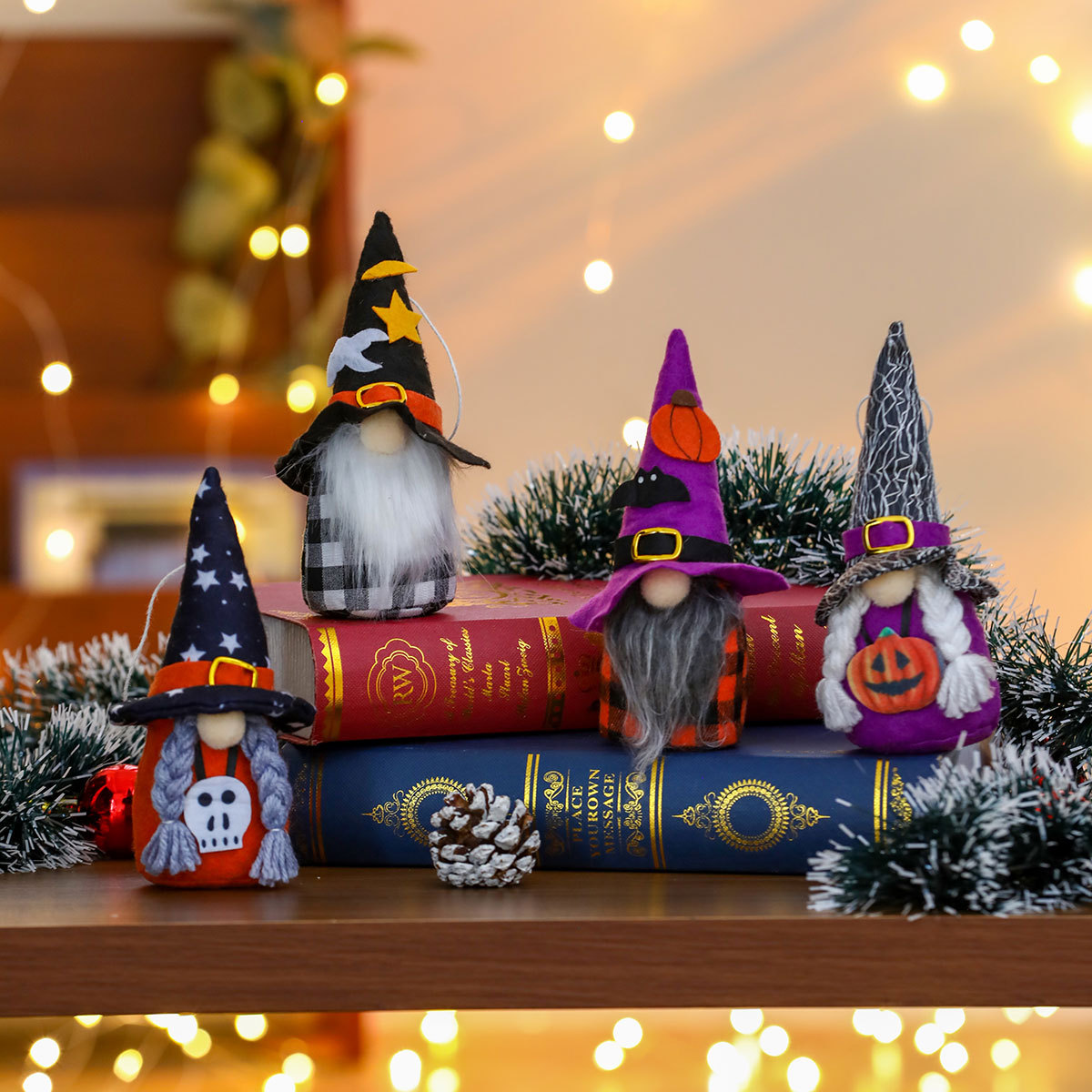 Nuevos accesorios de Halloween transfronterizos muñecas muñecas decoraciones muñecas decoraciones muñecas brujas de Halloween